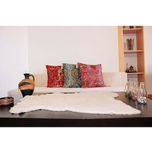 Bluenish Kırlent Arva Pillows Geleneksel Osmanlı Otantik Motifli Püsküllü Yastık Kılıfı 43CM*43CM