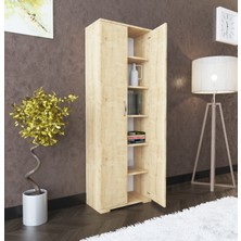 Boreas Design Hazar Çok Amaçlı Dolap Çift Kapaklı 6 Raflı Banyo Dolabı Mutfak Kiler Erzak Dolabı