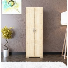 Boreas Design Hazar Çok Amaçlı Dolap Çift Kapaklı 6 Raflı Banyo Dolabı Mutfak Kiler Erzak Dolabı
