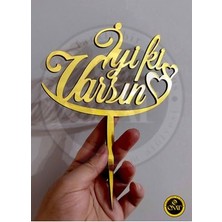 Iyi Ki Varsın Altın Pleksi Pasta-Parti Süsü