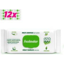Yüzey Temizleme Mendili 100 Adet Beyaz Sabun Kokulu x 12'li