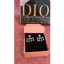 Milena Istanbul Taşlı Papatya Ucu Dört Damla Taş Küpe