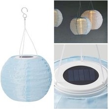 IKEA Solvınden 22 cm Açık Mavi Solar Güneş Enerjili Sarkıt Lamba Bahçe Teras Balkon Lambası