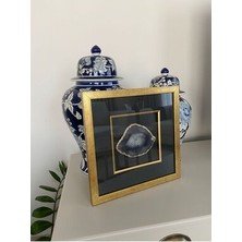 Agate 8 Maison Tablo Doğal Akik Taş Çerçeveli 30*30