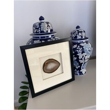 Agate 8 Maison Tablo Doğal Taş Akik Çerçeveli 30 x 30