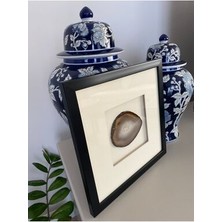 Agate 8 Maison Tablo Doğal Taş Akik Çerçeveli 30 x 30