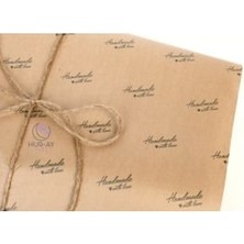HUR-AY PACK Kraft Üzeri Siyah Handmade Yazılı Pelur Kağıdı / Hediye Paket Kağıdı/ 50X70 / 15 Adet