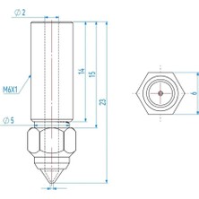 Hobi Mekatronik Creality K1-K1 Max-Cr M4 Uyumlu Bi Metal Paslanmaz Çelik Uçlu Nozzle-Eski Versiyon(0.4mm)