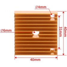 Hobi Mekatronik Mk7-Mk8 Pasif Soğutucu Blok Altın-Type B(40X40X11MM)