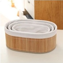 3lü Pinterest Stil Bambu Sepet Çok Amaçlı Kullanım Bambu Hasır Sepet