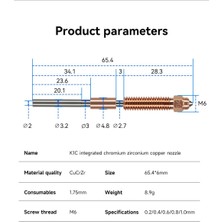 Hobi Mekatronik Unicorn Quick-Swap Bi Metal Nozzle K1-K1C-K1 Max-Ender3 V3 Uyumlu(0.8mm)