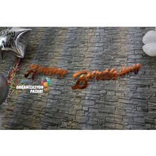 Organizasyon Pazarı Rose Gold Renkli Metalik Happy Birthday El Yazısı Banner