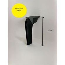 Kanepe Koltuk Tv Ünitesi Konsol Yükseltme Plus Model Plastik Ayak 16 cm Siyah -4ADET-