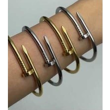 Çivi Model Gold Kelepçe Bileklik