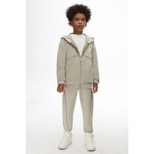 Unisex Kapşonlu Sweat Ceket Gri 47309