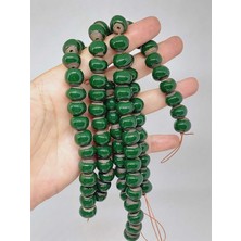 Yaşam Tohumu Yeşil Renk Sırlı Seramik Boncuk Dizi 10-12MM/23CM (54100)
