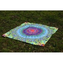 Enteka Design Renkli Mandala Desenli Yoga Piknik Koltuk Masa Plaj Duvar Örtüsü