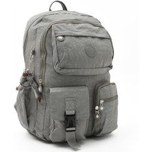 Duomino Krinkıl Suya Dayanıklı Büyük Boy Gri Klinkır Sırt Çantası/laptop Seyahat Okul Çanta 15,6 Lise