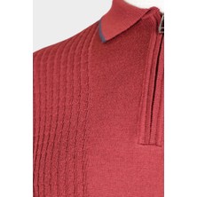 244100607 Nehir Fermuarlı Polo Y. Bordo