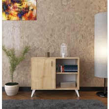 Boreas Design Avanos Çok Amaçlı Dolap Tek Kapaklı 2 Raflı Banyo Dolabı Mutfak Kiler Erzak Dolabı