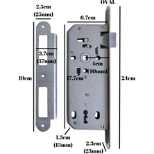 Oval 40MM Gömme Sessiz Iç Kapı Oda ve Wc Banyo Kilidi (Oda - WC)(23MMX40MM)