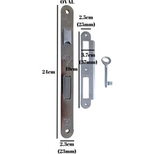 Oval 40MM Gömme Sessiz Iç Kapı Oda ve Wc Banyo Kilidi (Oda - WC)(23MMX40MM)