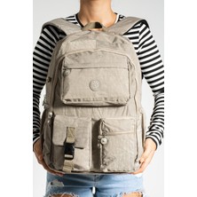 Duomino Krinkıl Suya Dayanıklı Büyük Boy Bej Klinkır Sırt Çantası/laptop Seyahat Okul Çanta 15,6 Lise