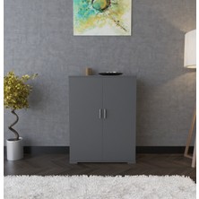 Boreas Design Detroit Çok Amaçlı Dolap Çift Kapaklı 6 Raflı Banyo Dolabı Mutfak Kiler Erzak Dolabı