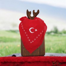 Türk Bayrağı Desenli Fular Ay Yıldız Desenli Bandana 55-55 cm Kol Sargı Fuları