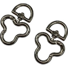 Elegantshop Metal Yaylı Çanta Klipsi 1 Çift 3*4 cm Lxs9