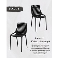 Daim Plastik Monako Kolsuz  Lüx Cafe &  Restaurant  Sandalyesi 2 Li Set