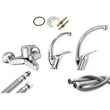 Mutfak Lavabo Banyo 3lü Batarya Musluk Çeşme Seti