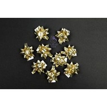 HUR-AY PACK Gold Renk / Metalize Yıldız Hediye Süsü / Paketleme Rafyası