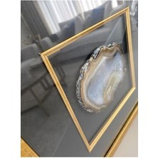 Agate 8 Maison Tablo Doğal Akik Taş Çerçeveli 30X30