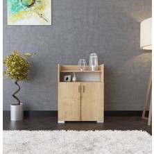 Boreas Design Kaman Çok Amaçlı Dolap 2 Kapaklı 2 Raflı Banyo Dolabı Mutfak Kiler Erzak Dolabı