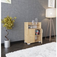 Boreas Design Kaman Çok Amaçlı Dolap 2 Kapaklı 2 Raflı Banyo Dolabı Mutfak Kiler Erzak Dolabı