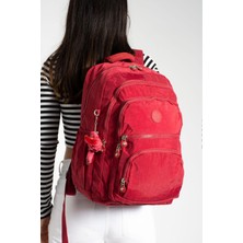 Duomino Krinkıl Suya Dayanıklı Büyük Boy Kırmızı Klinkır Sırt Çantası/laptop Seyahat Okul Çanta 15,6 Lise