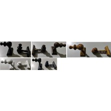 Officeofsy Siyah Ahşap Rustik Perde Askısı