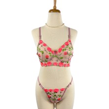 Fancy Lab Rose Desenli Bralet Takımı