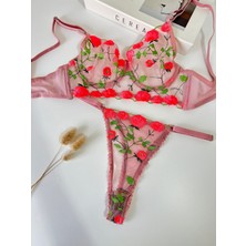 Fancy Lab Rose Desenli Bralet Takımı