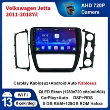 Victor Volkswagen JETTA(2011-2018 Yıl) 8 GB RAM + 128 GB Dahili Hafıza Multimedya Android Sürüm 13 Kablosuz Carplay Navigasyon 10 inç Kuantum Ekranı Çerçeve ve Arka Görüş Kamerası ile