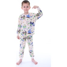 Narya Store Erkek Çocuk  Pamuk Eğlenceli Iş Makineleri Desenli Pijama Takımı