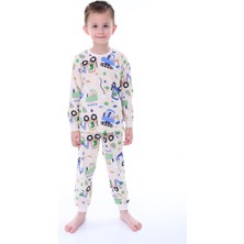 Narya Store Erkek Çocuk  Pamuk Eğlenceli Iş Makineleri Desenli Pijama Takımı