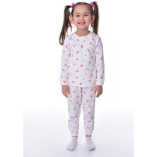 Narya Store Kız Çocuk  Pamuk Çiçek Desenli Pijama Takımı