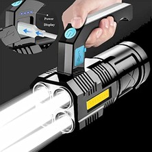 USB Şarjlı Taşınabilir El Feneri Ultra Parlak Kademe Ayarlı Yan Cob LED Özellikli Uzun Menzil Kamp Feneri