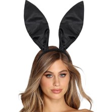 Melff Nessiworld Siyah Renk Saten Kaplama Şekil Verilebilir Tavşan Kulak Taç 35X11 cm