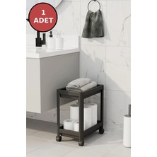 Open Home Concept 1 Adet Tezgah Altı Tekerlekli Raf Ünitesi Siyah