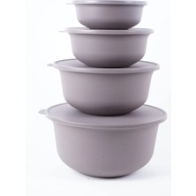 Bi-Öz Home Tupy Kapaklı Kase 4lü Set Bej