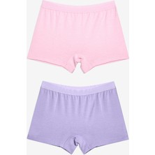 Kız Çocuk Basic 2li Çok Renkli Uzun Boxer