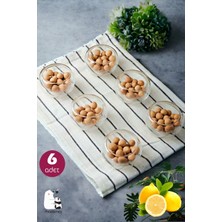 madamev Çift Cidarlı Mini 6'lı Kase Seti Lokumluk Sosluk Reçellik Drajelik Mini Servis Cam Kase Seti